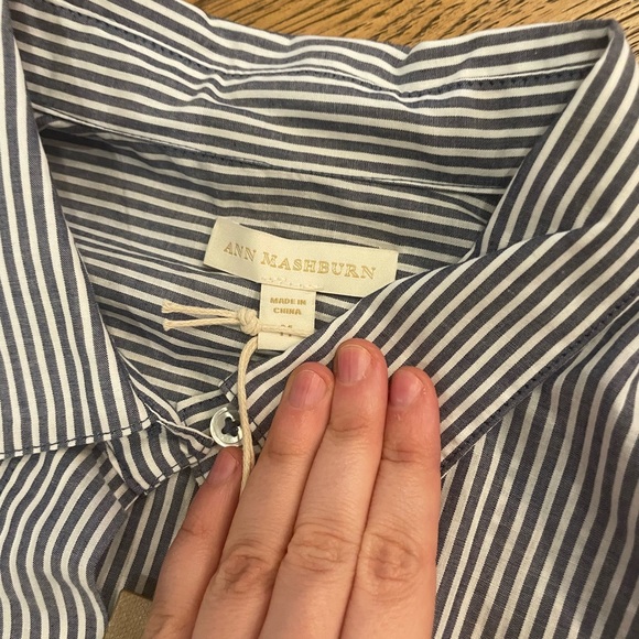 Ann Mashburn wrap blue and white maxi wrap dress in cotton - Picture 5 of 5